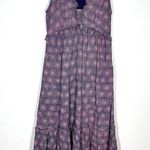 Banjanan Sz S Constance Dress Petal Power Blueprint Print Cotton Voile Maxi Blue Photo 3