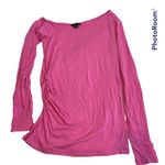 Halogen Pink Off Shoulder Long Sleeve Ruched Bodycon Top Size Small Photo 2
