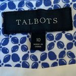 Talbots Blue White Print Lined Cotton Spandex Mini Skirt Size 10 Photo 6