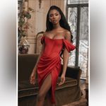 House Of CB NWT  Loretta Red Sz S Small Corset Dress Cocktail Party Holiday Photo 7