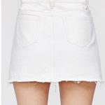 SheIn Solid White Distressed Ripped High Waisted Denim Mini Skirt Size Medium Photo 1