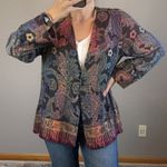 Soft Surroundings  Paloma Pashmina Paisley Jacket Size M Boho Western Multicolor Photo 0