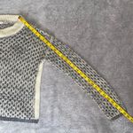 Chelsea and Violet Crochet Gray / Cream Sweater With Metallic Trim Size Small Photo 8