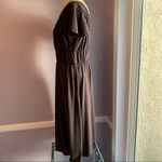 Mossimo dark brown V neck knit Grecian goddess dress short flutter sleeves Photo 1