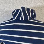 Lillla P Women's Striped Draped Cotton Cardigan Size M Ruffle Collar Blue Size M Photo 4