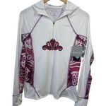 Athleta  Top Women's S Pink Red White Long Sleeve Hoodie Pullover Spring Active Photo 0