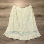 Sandra Darren Women’s Very Cute  Skirt SZ 8 Light Green Reflective Shiny Silver Thread Photo 2