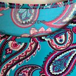 Lands' End Paisley Blue Pink Swim Shirt Rashguard Sz Small Photo 2