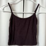SheIn Dark Brown Ribbed Sleeveless Crop Camisole Tank Top Size Small Photo 0
