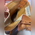 L.L.Bean 8" Tan Leather Blue 212880 Unlined USA Made Duck Boots US unixes size L8 Photo 13