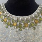 Maggy London Elegant pale green Dress with Gold Accents and beaded neckline size 4 like new Photo 2