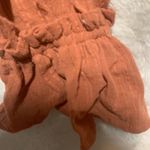 Lush Clothing Lush Rosewood Textured Boho Tie Neck Ruffle Sleeve Cotton Blouse Shirt Small Photo 3