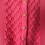 Trina Turk  Pink Button Down 3/4 Sleeves Cardigan 100% Merino Wool Women’s Size M Photo 5