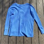 Aerie baby bright blue extra small thermal Henley long sleeve waffle top graphic Photo 6