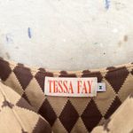 Tessa Fay Diamond Print Toile Maxi Puff Dress Tan Size M Photo 1