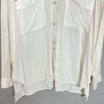 Urban Outfitters  Blouse White Semi-Sheer Long Sleeve FLAWS Size Medium Women Top Photo 12