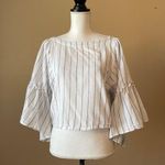 Grade & Gather | Striped Bell Sleeve Cropped Top Sz S Photo 0