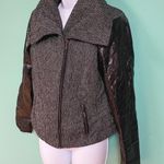 Route 66 Faux Leather Tweed Moto Jacket Photo 3