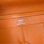 Orange Pebbled Leather Wallet Organizer Photo 9