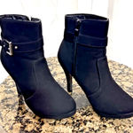 Top Moda  George-15 Side Zip Ankle Strap Buckle Stiletto Heel Nubuck Ankle Boots Photo 0