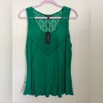 Cable & Gauge  Green Lace Tank Top Photo 1
