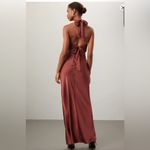 MINK PINK  FINLAY HALTER GOWN WITH SPLIT CLAY color, size Small NWT Photo 3