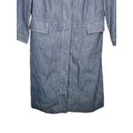 Isabella Suits Denim Studded Collar Trench Coat Jacket 3/4 Sleeve Women Size 6 Blue Photo 4
