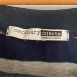 Necessary Objects  Navy and Gray Short Sleeve Blouse Photo 2