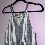 Studio West  Size M Blue and White Striped Midi Dress Boho Aztec Southwestern Photo 1