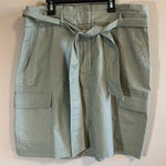 Loft ✨  Cargo Skirt Olive Green Cotton Lyocell Paperbag Waist Belt 14 NWT Photo 0