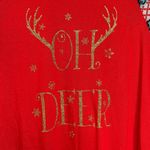 Oh Deer Lightweight Holiday Christmas Raglan Sweater Top Fair Isle Sleeves XL Jr Size undefined Photo 1