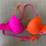Victoria's Secret 32B Top only* Victoria’s secret Pink/orange push-up molded cups swim top Photo 0