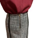 Banana Republic Black & White Tweed Wool Blend Skirt | Faux Leather Trim | Sz 6 Photo 5