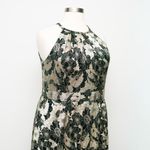 Betsy and Adam . Layla Halter Top Foil Print Gown. Photo 12