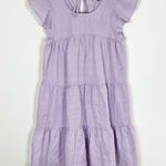 LULUS PERFECT PICNIC Gingham Tiered dress Purple Photo 3