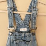 Nature Denim Vintage-Inspired Light Denim Short Overalls Women's Size Small Frayed Hem Photo 1
