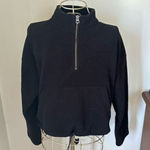 American Eagle  black quarter zip fleece pullover size Small Photo 0