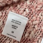 New York & Comp Fringe Hem Chunky Knit Open Cardigan Sweater Pink Medium Boho Photo 10
