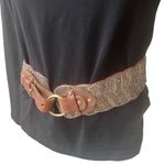 Glass Beaded Belt with leather accent buckle, Sz XS/S Photo 0