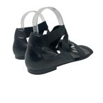 Stuart Weitzman  Gladiator Sandals‎ Flat Leather Stretch Knit Black Size 9.5 Photo 4