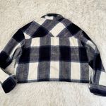 RSQ Tilly's Cropped Large Print Plaid Button Front Jacket Shacket Blue Combo S Photo 5