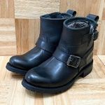 Frye Engineer Shearling Short Black Rubber Coated Waterproof Ankle Boots Size 6 Photo 0