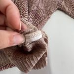 ZARA  Shirt Womens Small‎ Red Brown Geometric Pleat Textured Top Oversized Photo 4