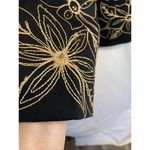 New Direction Vintage Jacket Size Medium Embroidered Button Up Black Gold Floral Photo 7