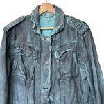 Free People  Double Cloth Jacket Military Drawstring distressed tie dyed Size S Photo 4