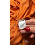 Ny Collection Orange Floral Print Midi Chiffon Dress Smocked Waist Long Sleeve L Photo 8