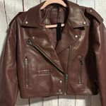 BLANK NYC NWT  Faux Leather Cropped Moto Jacket Photo 3