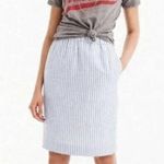 J.Crew  Pull on Skirt in Striped Beauchamps Linen Blue White Photo 0