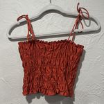 Urban Outfitters Out From Under  Burnt Orange Ruched Smocked Crop Top Size Small Photo 3