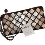 Mad Bags Natural Horn & Sea Shell Mini Clutch Wristlet Brown Photo 0